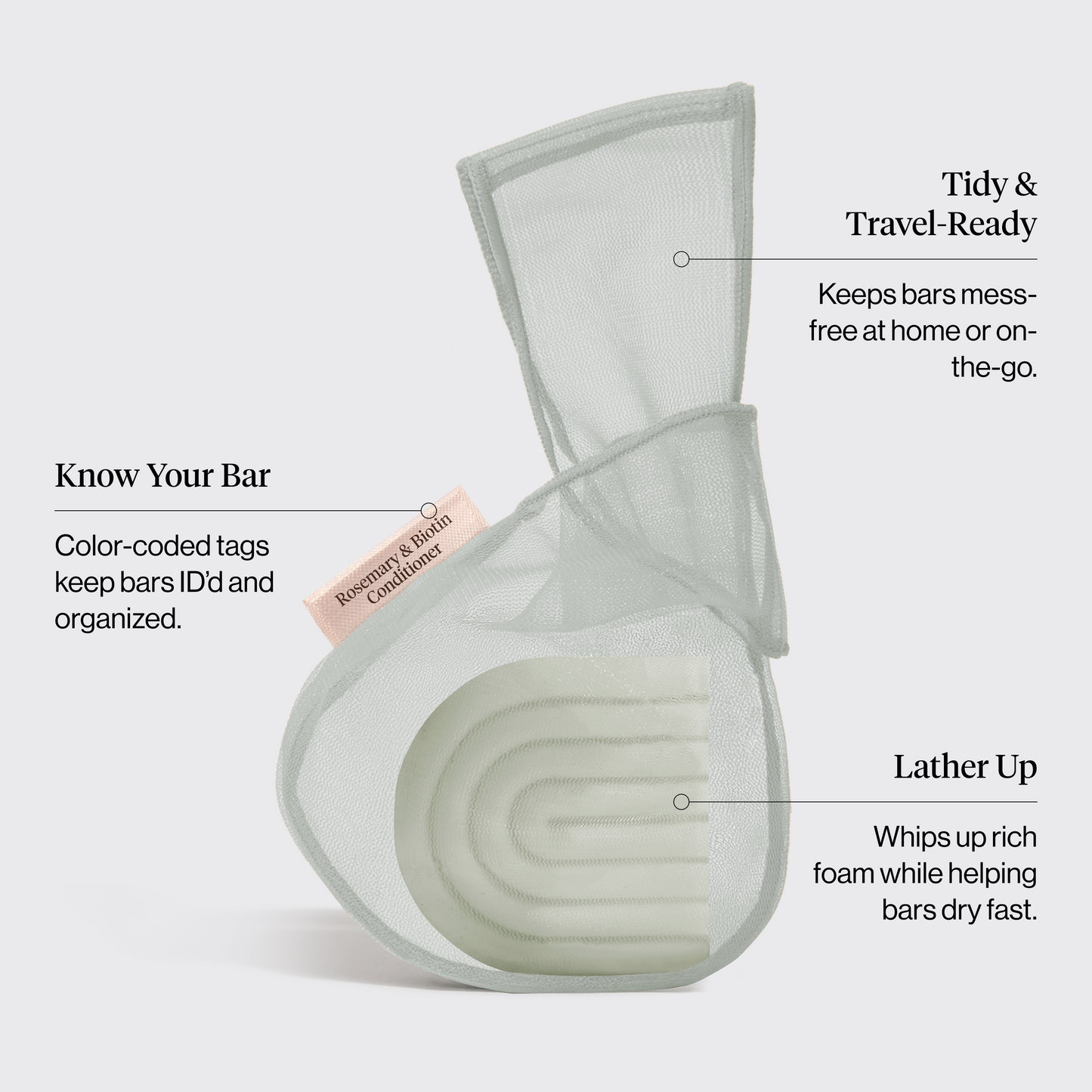 Rosemary & Biotin Shampoo & Conditioner Combo + Bar Saver Bags Bundle