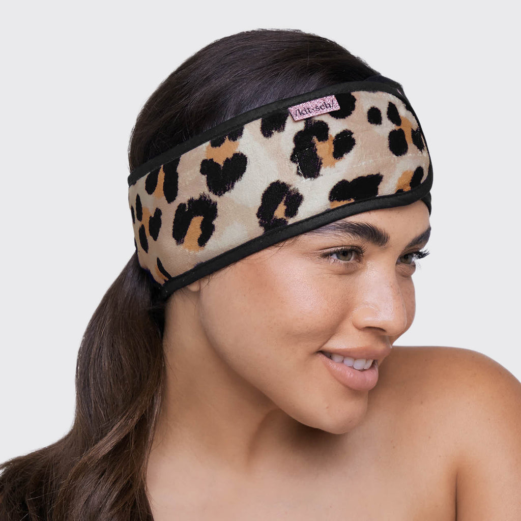 Leopard Microfiber Spa Headband