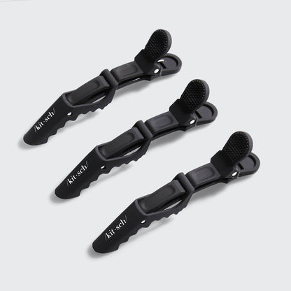 Black No-Slip Alligator Clips 3pc Set