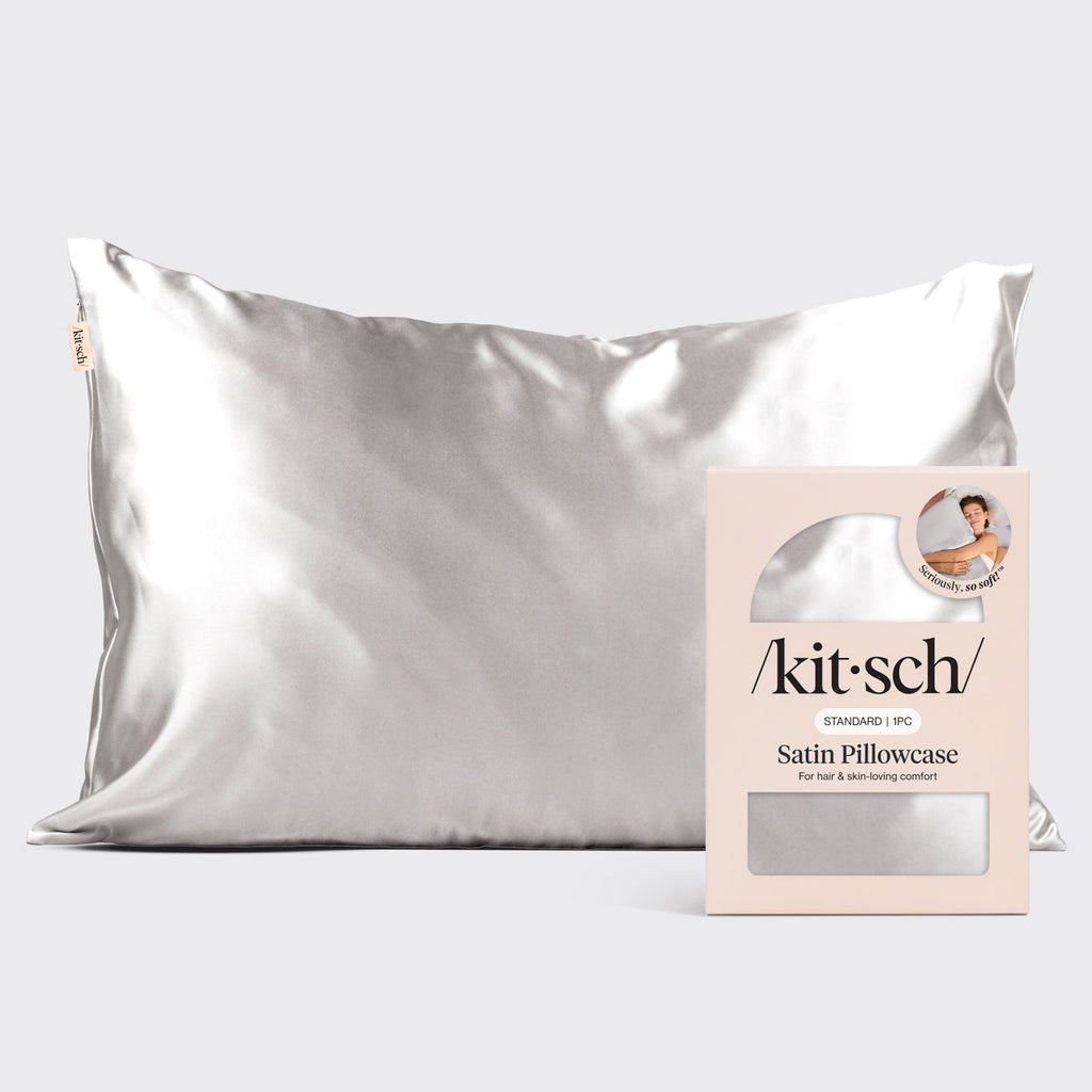 Satin Pillowcase in Silver 2 Pack