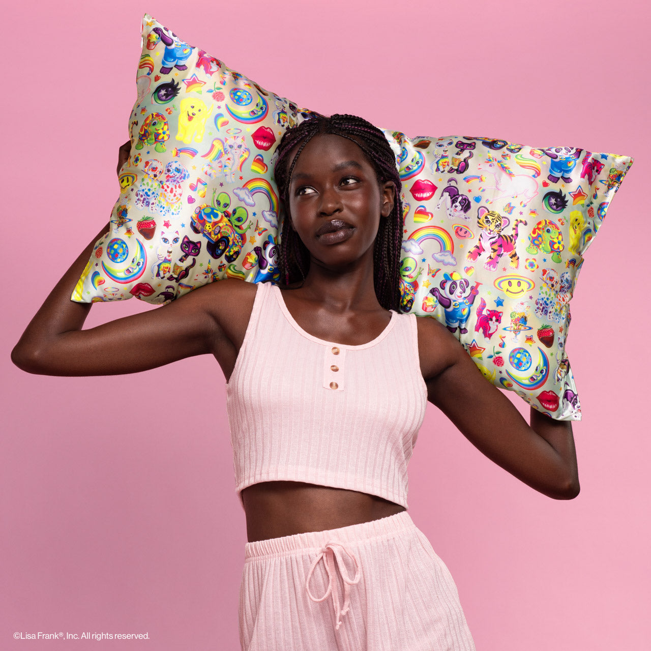 Lisa Frank x Kitsch Satin Pillowcase in The Fantastic World of Lisa Frank