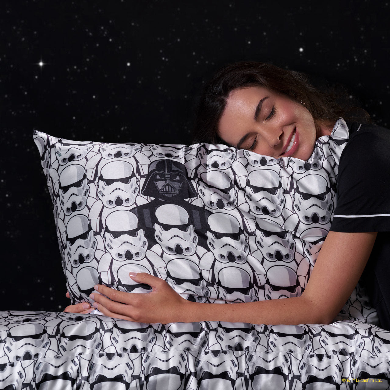 Star Wars™ & Kitsch Satin Pillowcase in Darth Vader & Stormtroopers 2 Pack - King