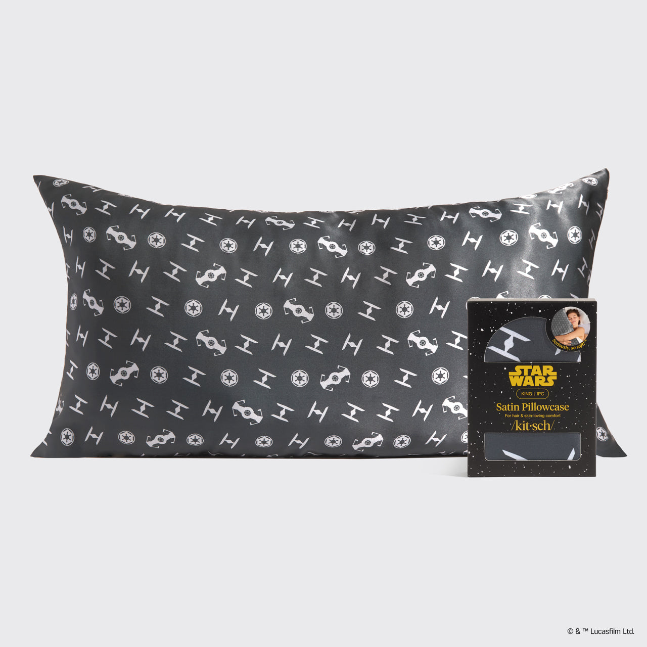 Star Wars™ & Kitsch Satin Pillowcase in Galactic Empire 4 Pack - King