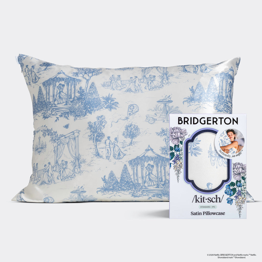 Bridgerton x Kitsch Satin Pillowcase in Garden Toile 2 Pack