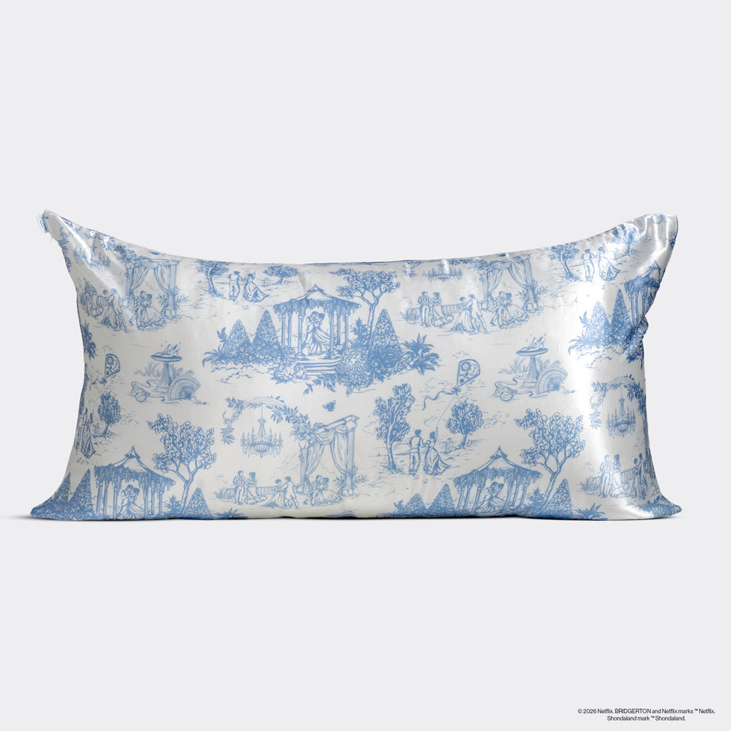 Bridgerton x Kitsch Satin Pillowcase in Garden Toile 4 Pack - King