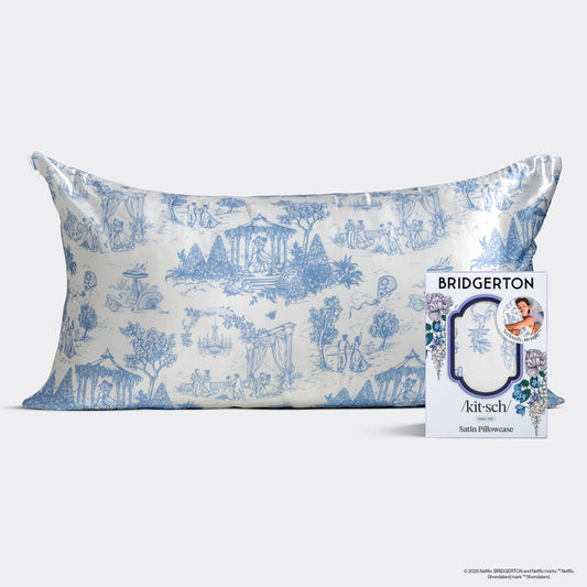 Bridgerton x Kitsch Satin Pillowcase in Garden Toile 2 Pack - King