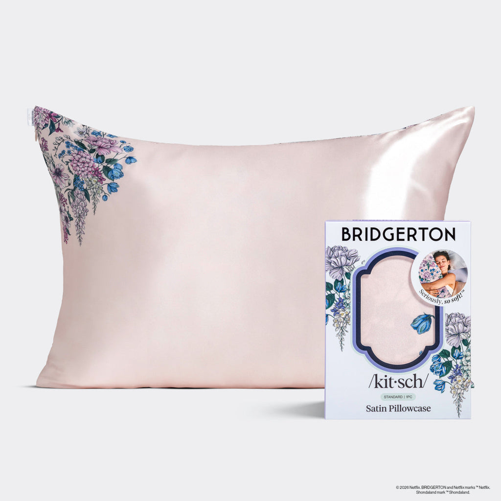 Bridgerton x Kitsch Satin Pillowcase in Wisteria 2 Pack