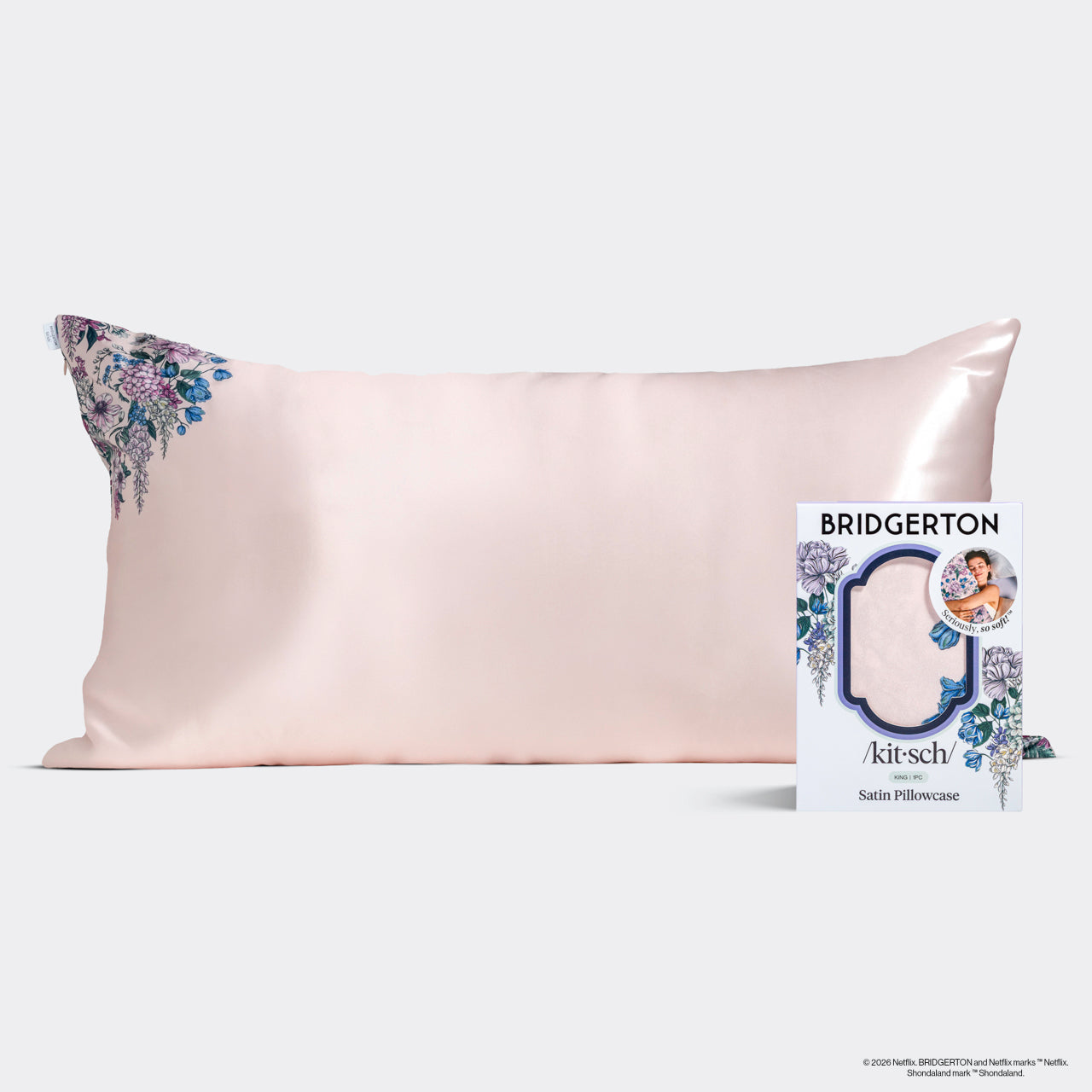 Bridgerton x Kitsch Satin Pillowcase in Wisteria 2 Pack - King