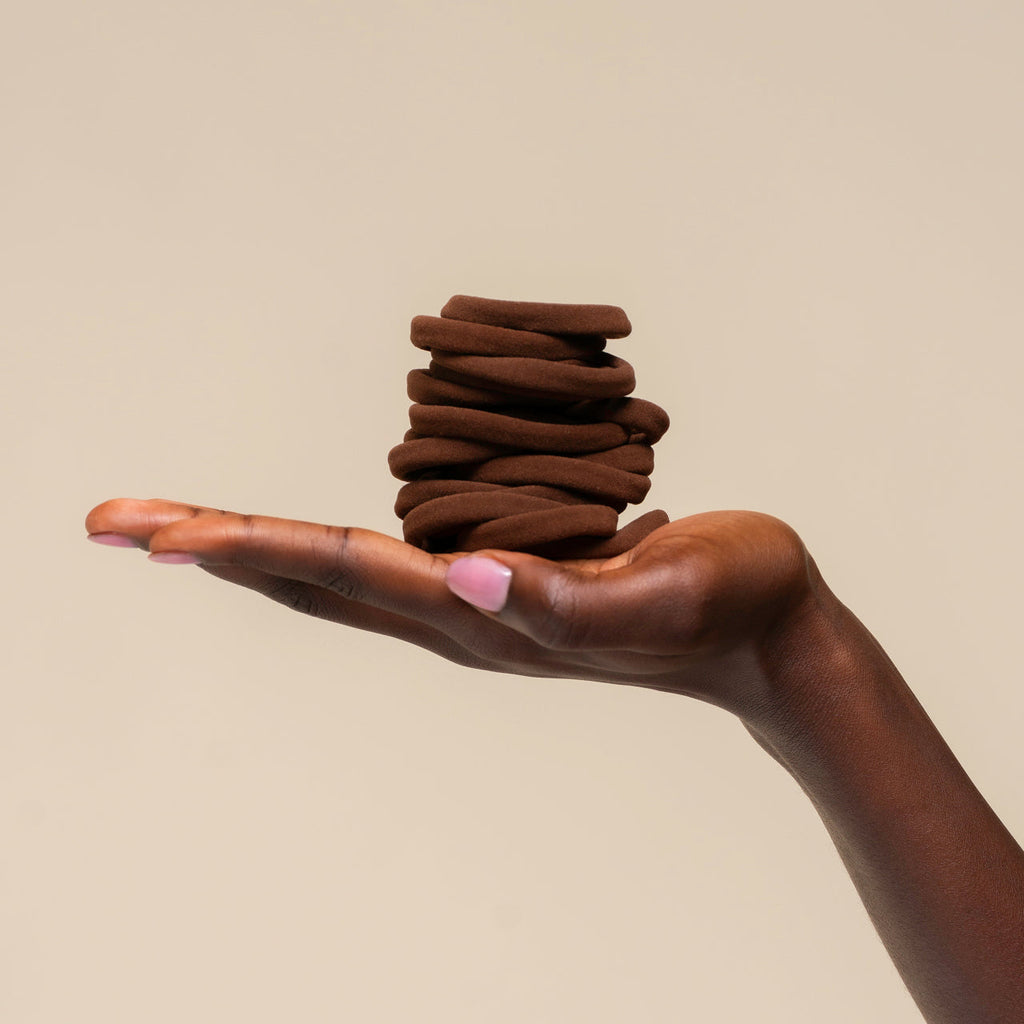 Chocolate Seamless Hair Elastics 20pc Set