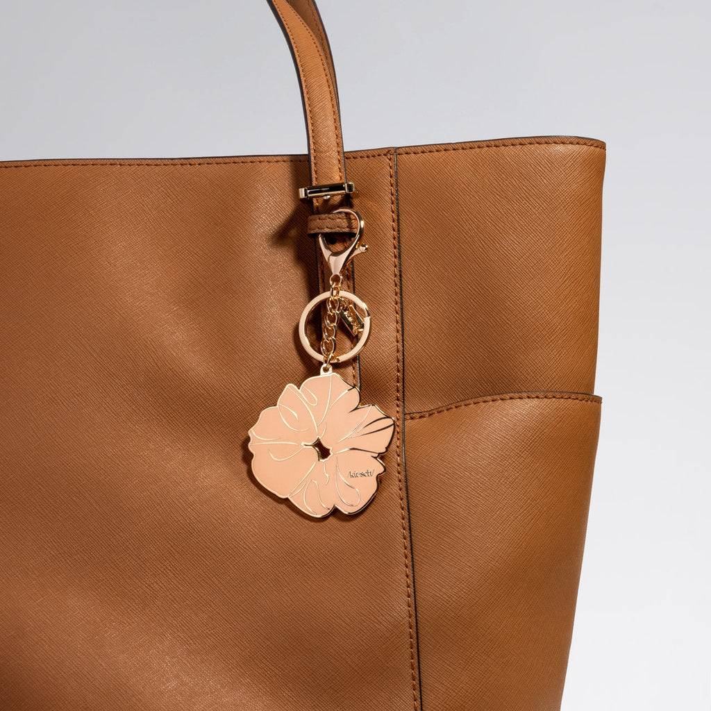 Terracotta Scrunchie Metal Enamel Keychain
