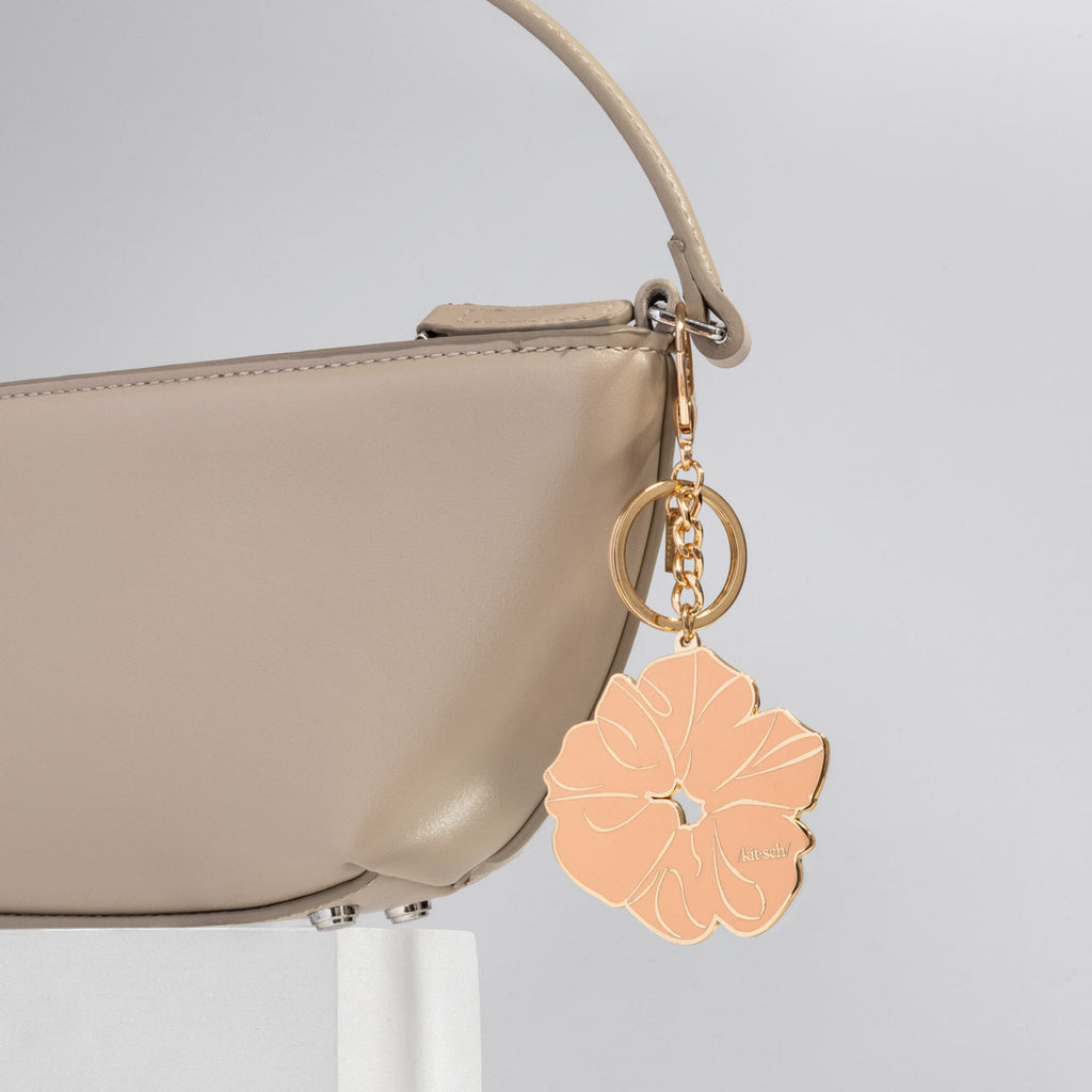 Terracotta Scrunchie Metal Enamel Keychain