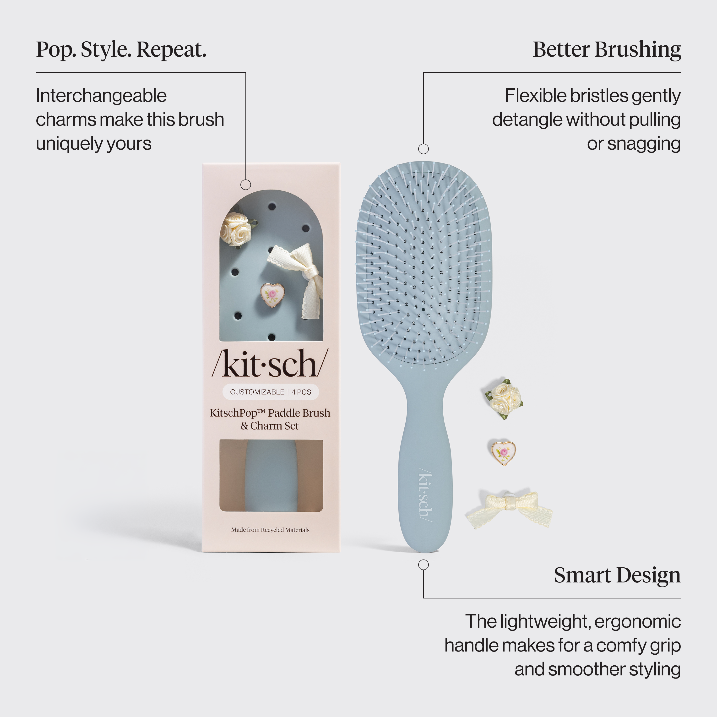KitschPop™️ Paddle Brush in Haze Blue