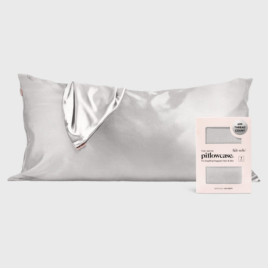 Satin Pillowcase in Silver 2 Pack - King