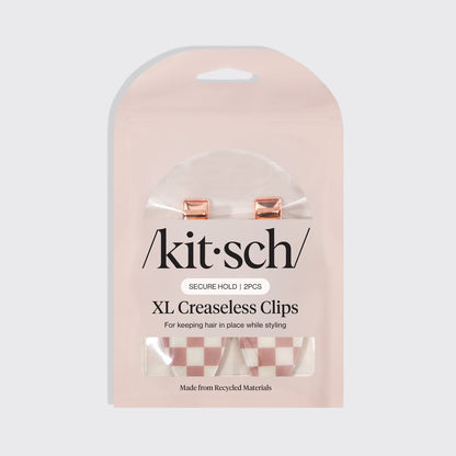 XL Terracotta Checker Creaseless Clips 2pc Set