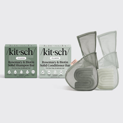 Rosemary & Biotin Shampoo & Conditioner Combo + Bar Saver Bags Bundle