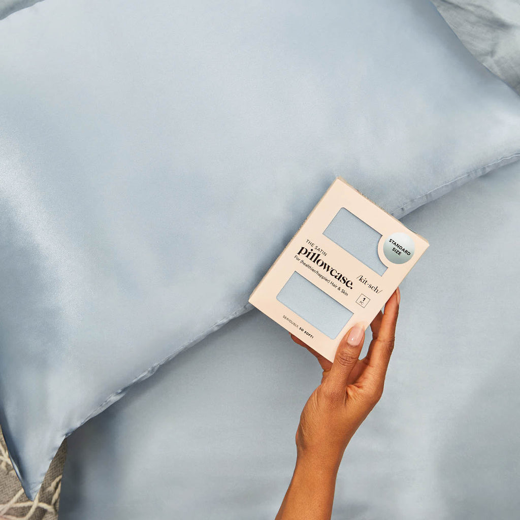 Satin Pillowcase in Haze Blue 2 Pack - King