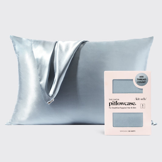 Satin Pillowcase in Haze Blue 2 Pack