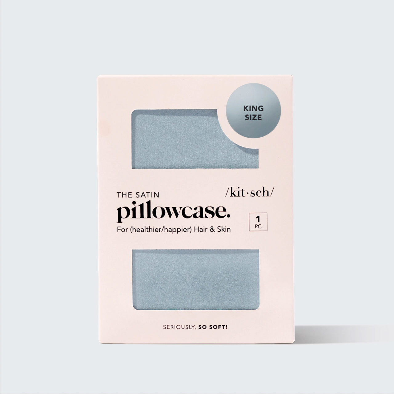 Satin Pillowcase in Haze Blue 2 Pack - King