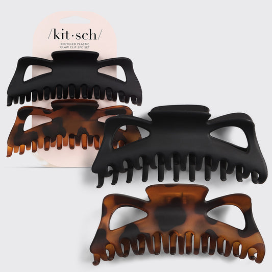 Black & Tort Classic Claw Clips 2pc Set - Jumbo