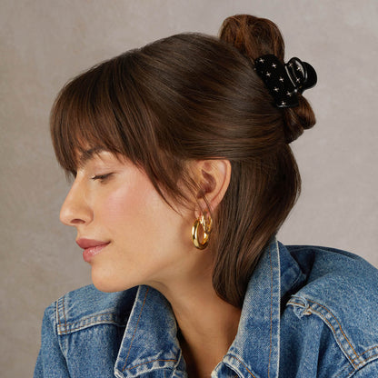 Black Rhinestone Cloud Claw Clip