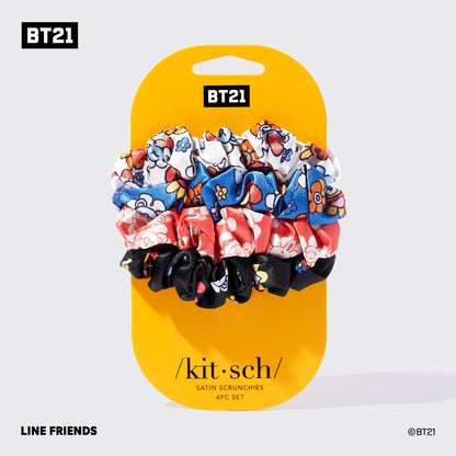 Kitsch x BT21 Satin Sleep Scrunchies 4pc Set