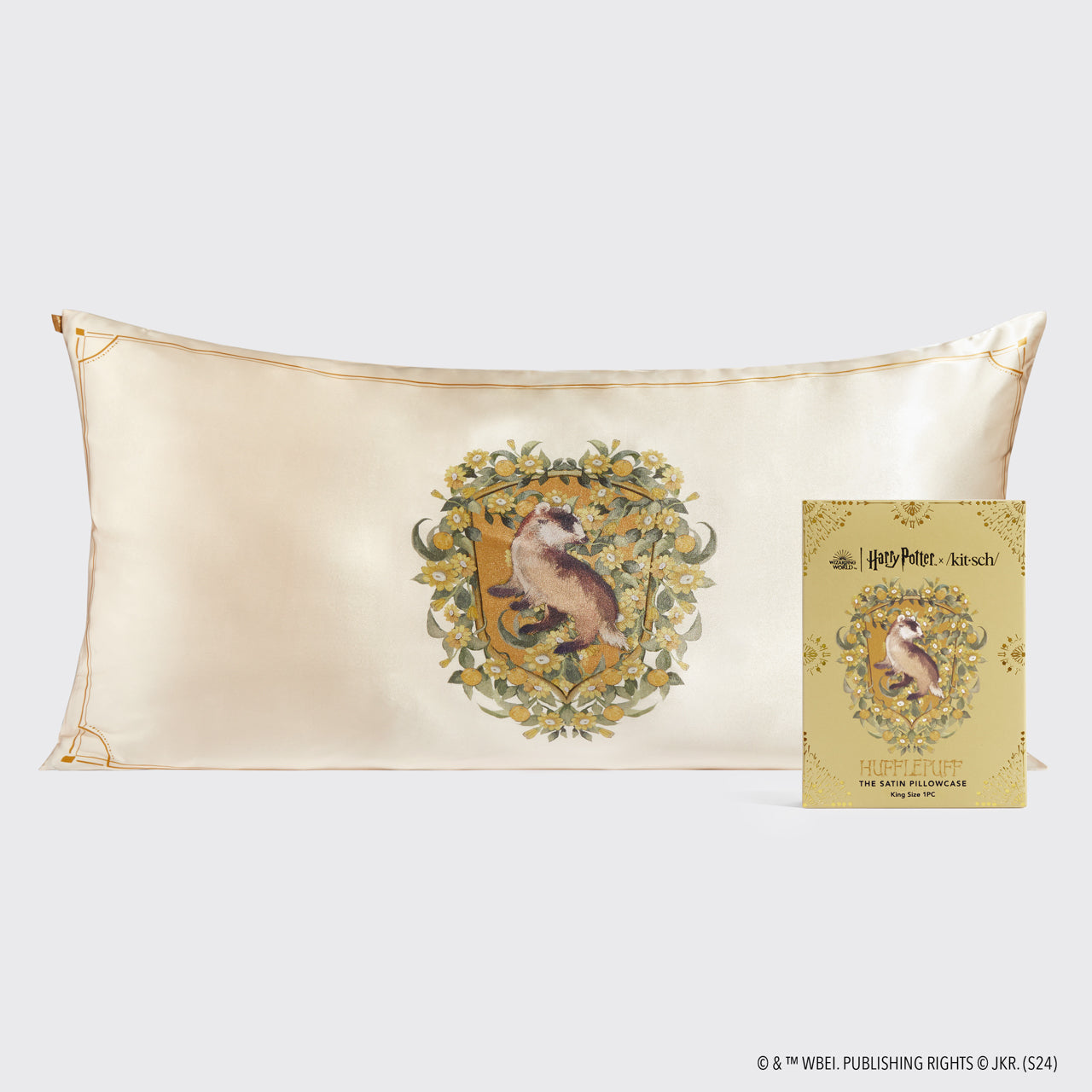 Kitsch x Harry Potter Satin Pillowcase in Hufflepuff 4 Pack - King