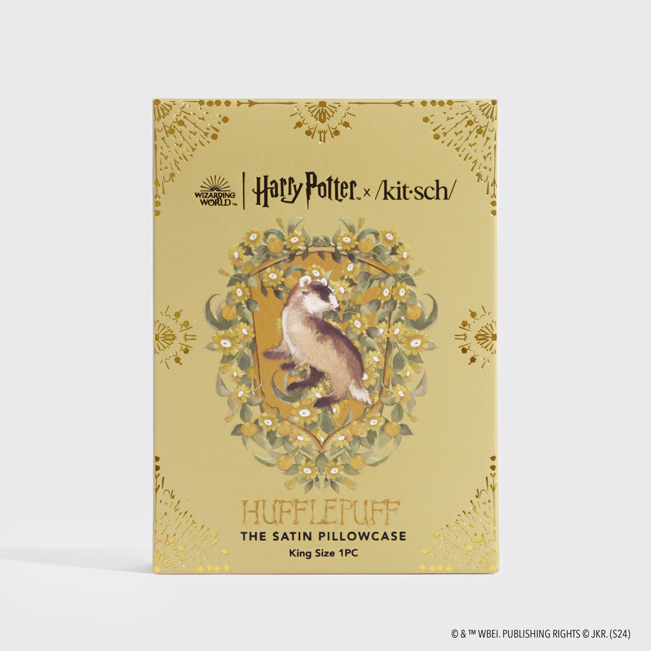 Kitsch x Harry Potter Satin Pillowcase in Hufflepuff 4 Pack - King