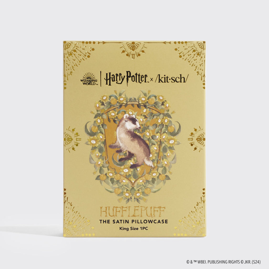 Kitsch x Harry Potter Satin Pillowcase in Hufflepuff 2 Pack - King