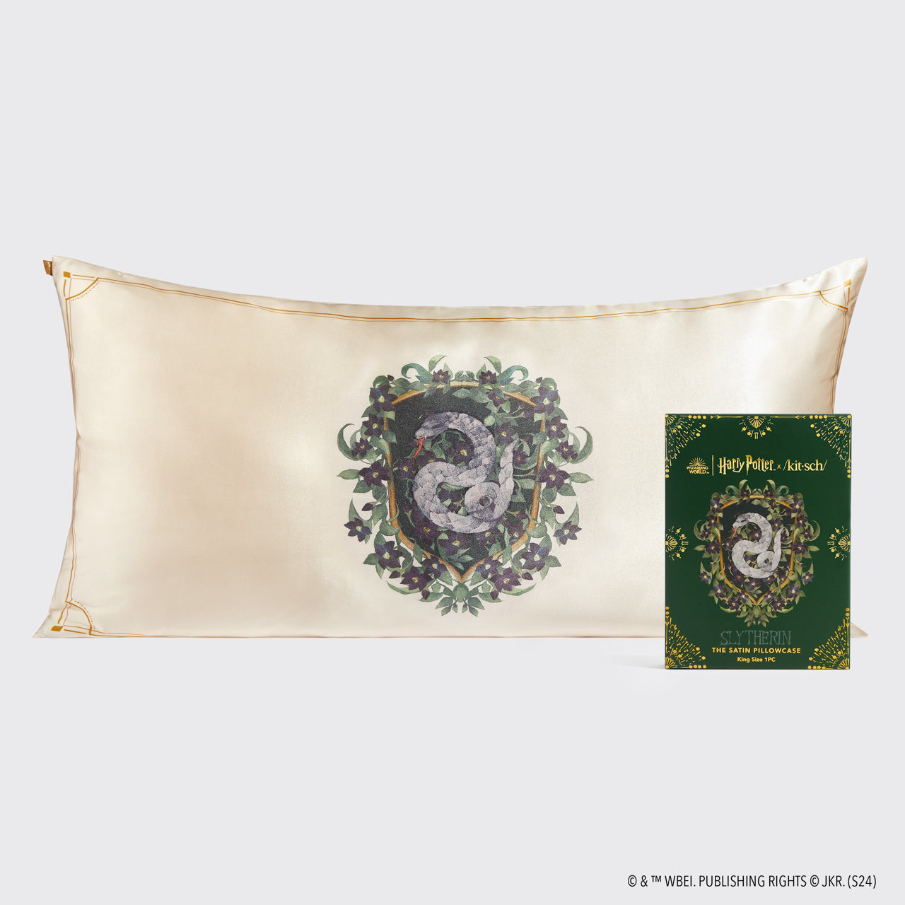 Kitsch x Harry Potter Satin Pillowcase in Slytherin 4 Pack - King