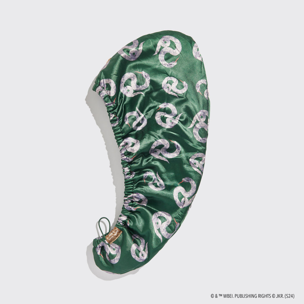 Kitsch x Harry Potter Satin Wrapped Hair Towel in Slytherin