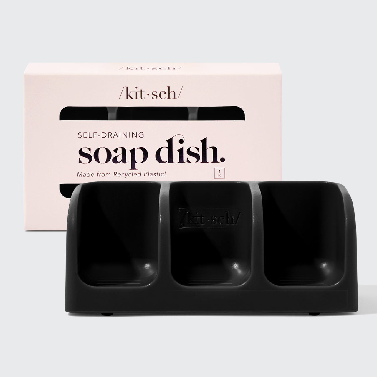 Moisturizing Coconut Oil Black Self Draining Soap Dish Bundle