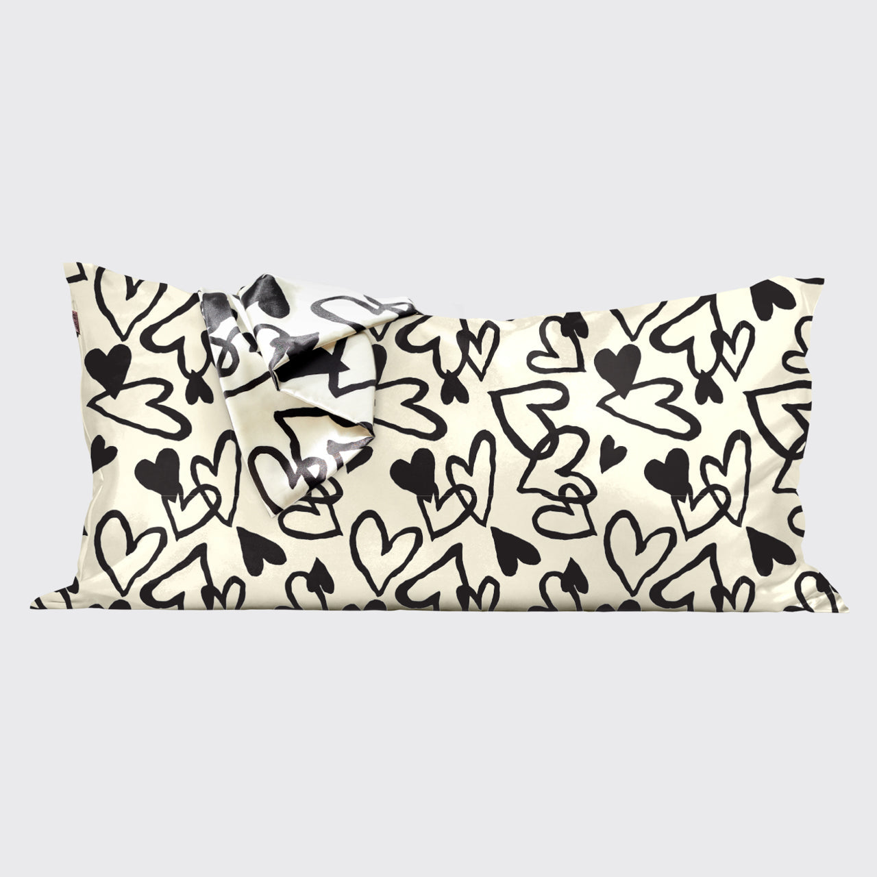 Satin Pillowcase in Heart Print - King