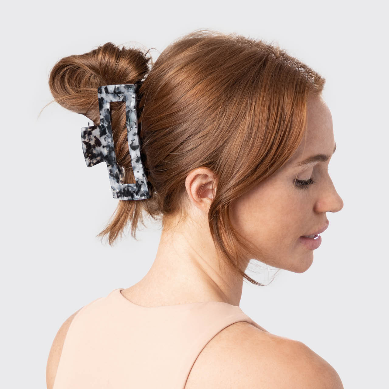 Black Marble Jumbo Claw Clip