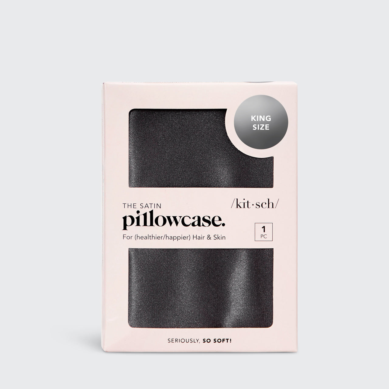 Satin Pillowcase in Charcoal 2 Pack - King