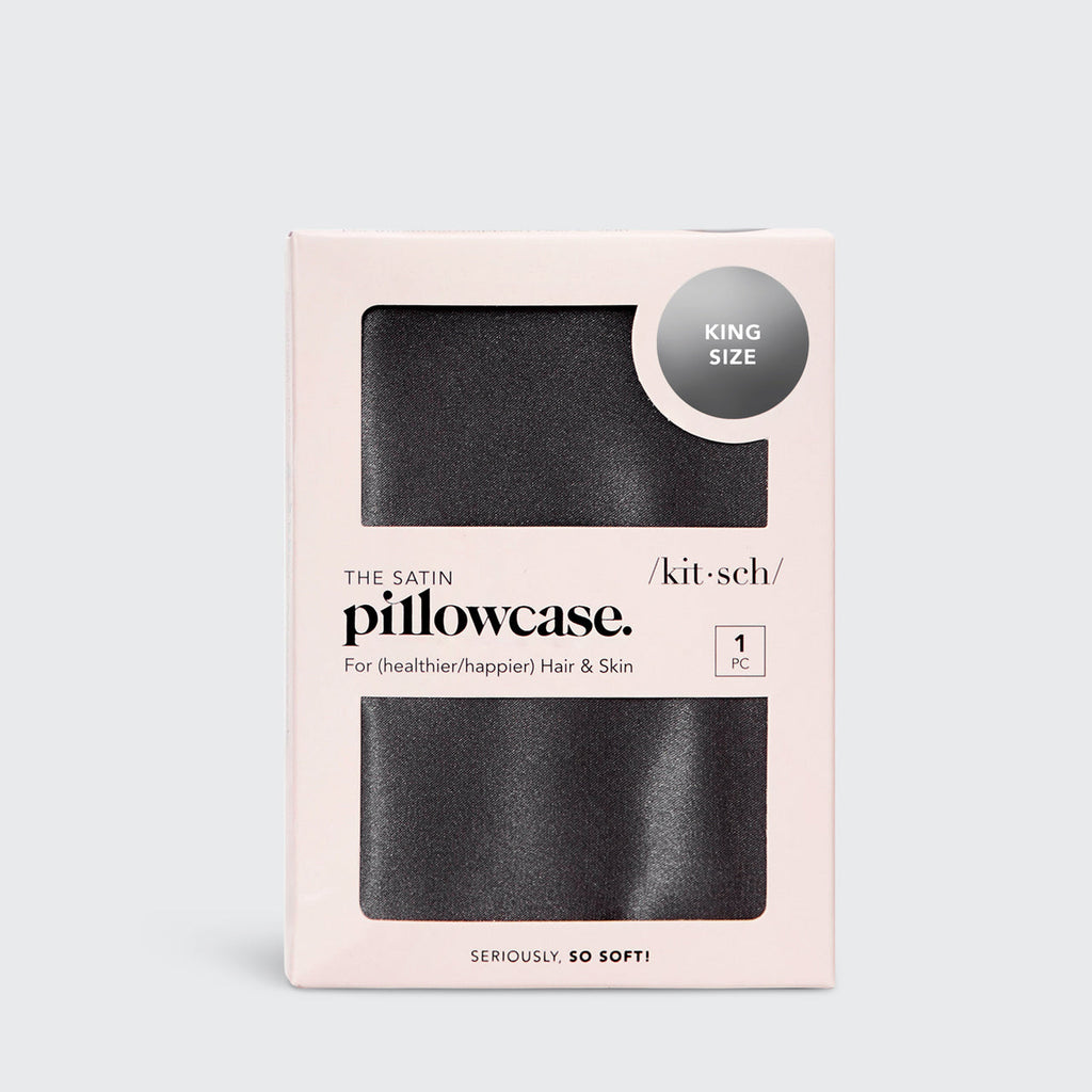 Satin Pillowcase in Charcoal 4 Pack - King